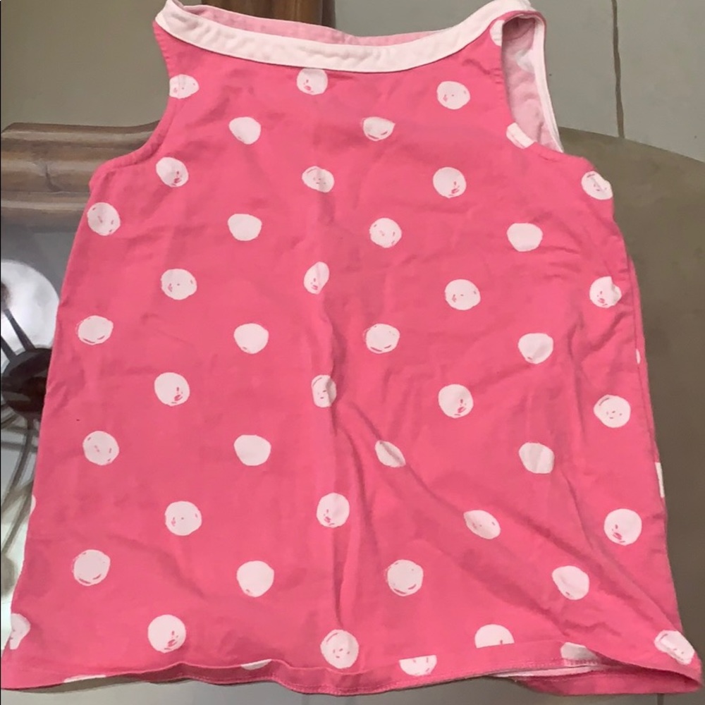 Land’s End Pink Polka Dot Tank Top sz 6x